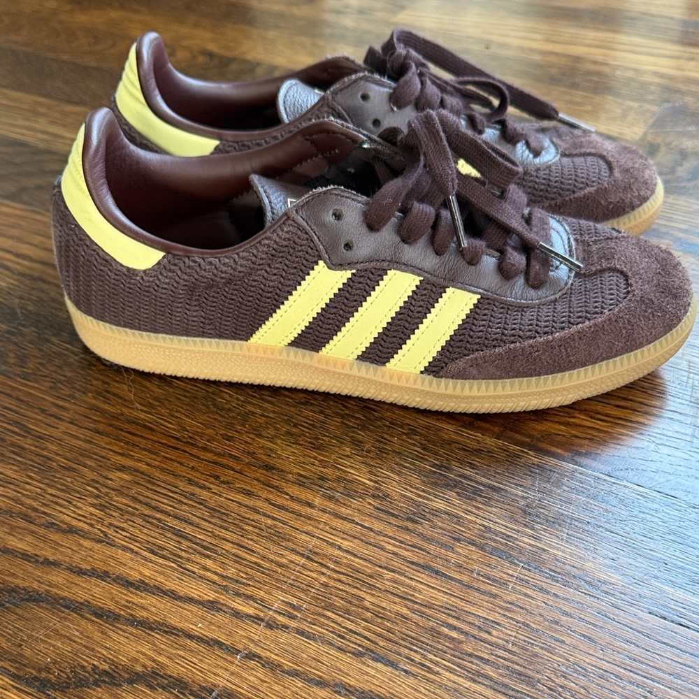 Adidas Samba OGShadow Brown and Powder Yellow Sneakers